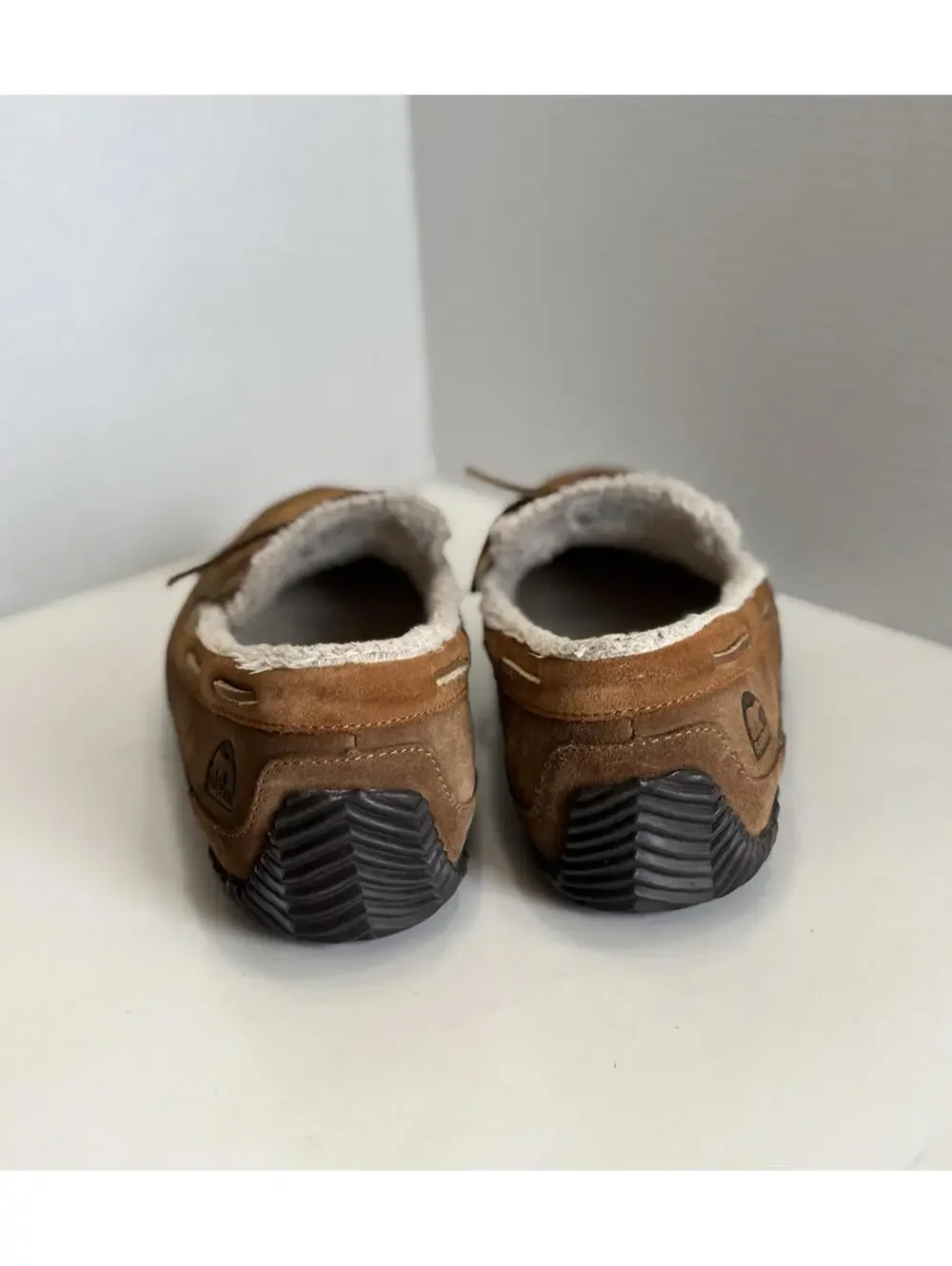 Sorel Maddox Moc Slipper Men's Brown Suede Faux Fur Lined Comfort Shoes Size 9.5